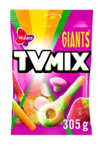 Жевательные конфеты Malaco TV Mix Giants 305 г