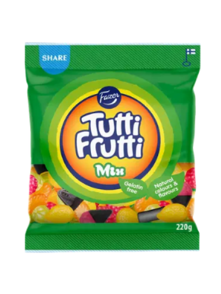 Жевательные конфеты Fazer Tutti Frutti Mix Natural Mix 220 г