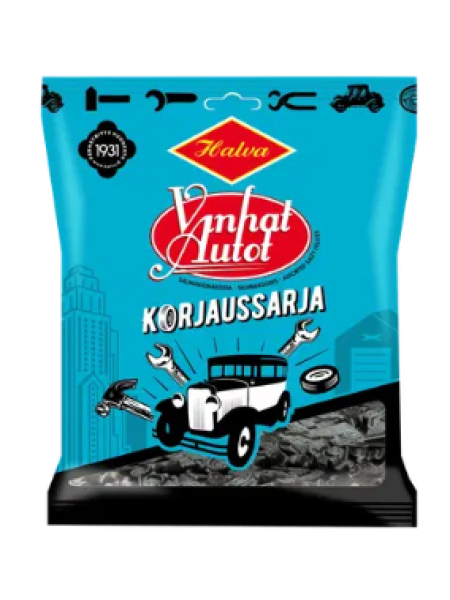 Лакричные конфеты Halva Vanhat Autot Korjaussarja salmiakkimakeisia 120 г