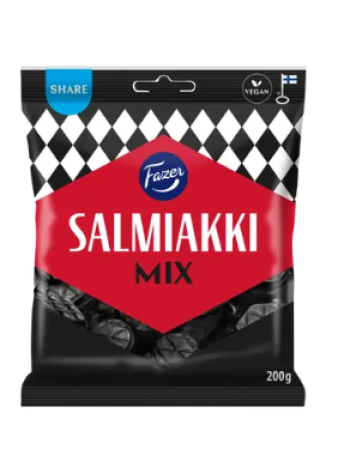 Конфеты с солодкой Fazer Salmiakki Mix salmiakki karkkipussi 200 г