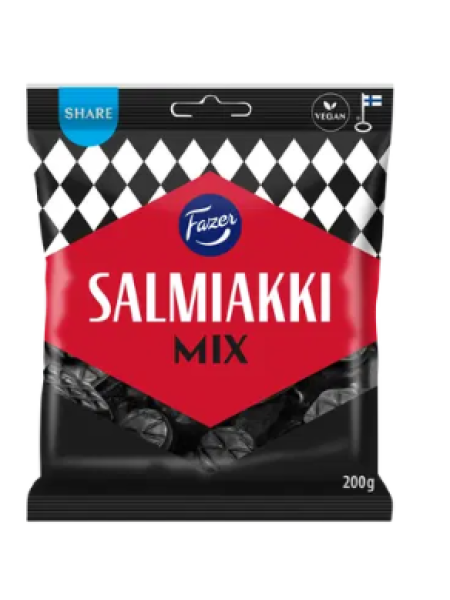 Конфеты с солодкой Fazer Salmiakki Mix salmiakki karkkipussi 200 г