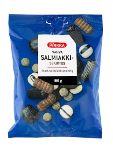 Лакричные конфеты Pirkka vahva salmiakkisekoitus 180 г