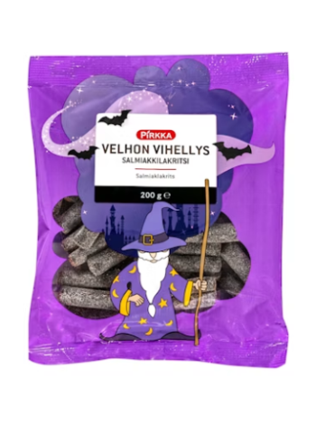 Лакричные конфеты Pirkka Velhon vihellys salmiakkilakritsi 200 г