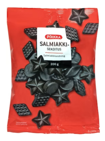 Лакричные конфеты Pirkka salmiakkisekoitus 200 г