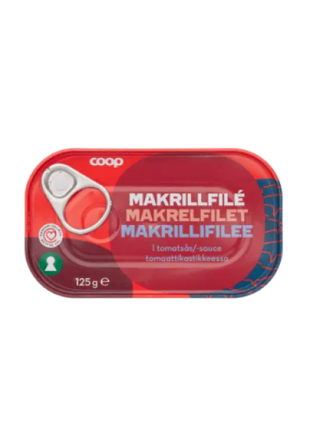 Филе скумбрии в томатном соусе Coop makrillifilee 125г