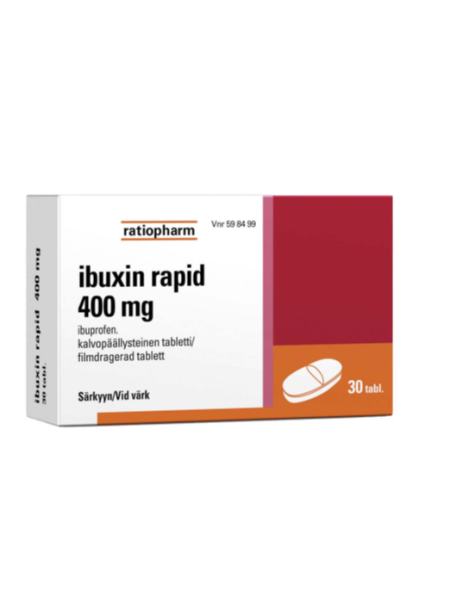 Препарат для снижения температуры и лечения приступов мигрени IBUXIN RAPID 400мг 30шт