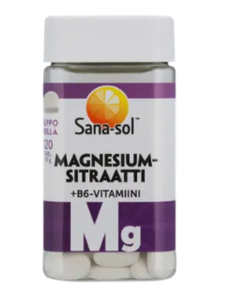 Пищевая добавка Sana-sol Magnesiumsitraatti + B6 120 шт цитрат магния и витамин B6