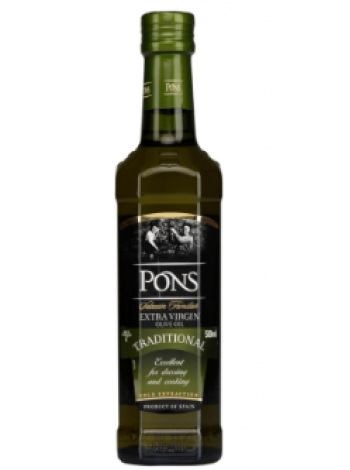 Оливковое масло первого холодного отжима PONS Traditional Extra Virgin Oliiviöljy 500 мл