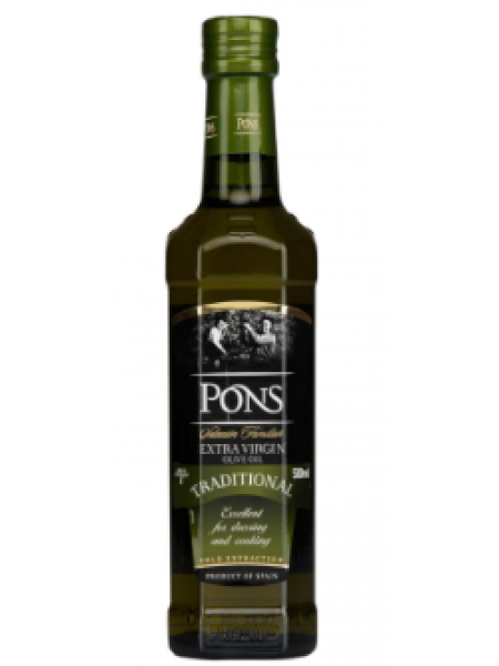Оливковое масло первого холодного отжима PONS Traditional Extra Virgin Oliiviöljy 500 мл