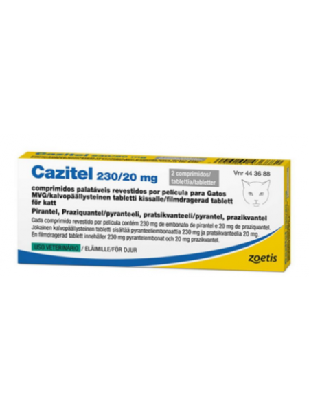 Глистогонный препарат для кошек CAZITEL 30мг/ 20мг 2шт