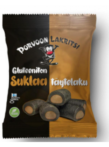 Безглютеновые лакричные конфеты с начинкой со вкусом шоколада Porvoon Lakritsi Porvoon Lakritsi Gluteeniton Täytelakritsi Suklaa 150г