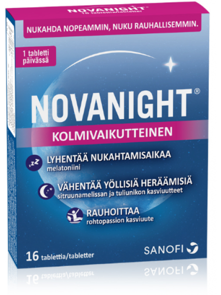 Таблетки при нарушении сна Novanight 30шт содержащей мелатонин и травы