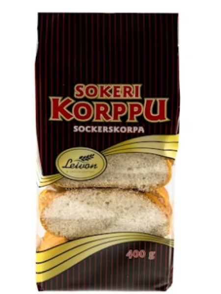 Сухарики запеченные в сливочном масле с сахаром Leivon Sokerikorppu 400г