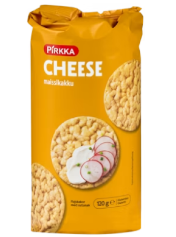 Кукурузные лепешки с сыром Pirkka Maissikakku Cheese gluteeniton 120 г без глютена