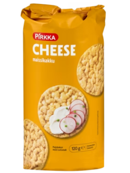Кукурузные лепешки с сыром Pirkka Maissikakku Cheese gluteeniton 120 г без глютена