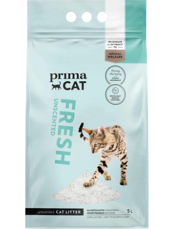Наполнитель для кошачьих туалетов Primacat Fresh без запаха белый 5 л