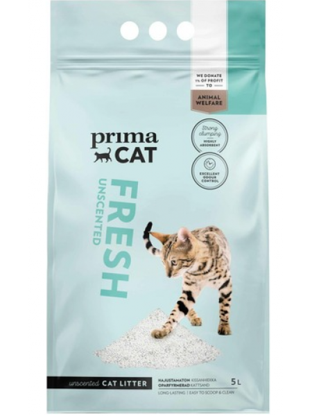 Наполнитель для кошачьих туалетов Primacat Fresh без запаха белый 5 л