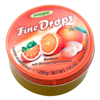Леденцы Woogie Fine Drops Orange 200г апельсин в ж/б