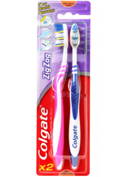 Зубная щетка Colgate ZigZag мягкая 2 шт