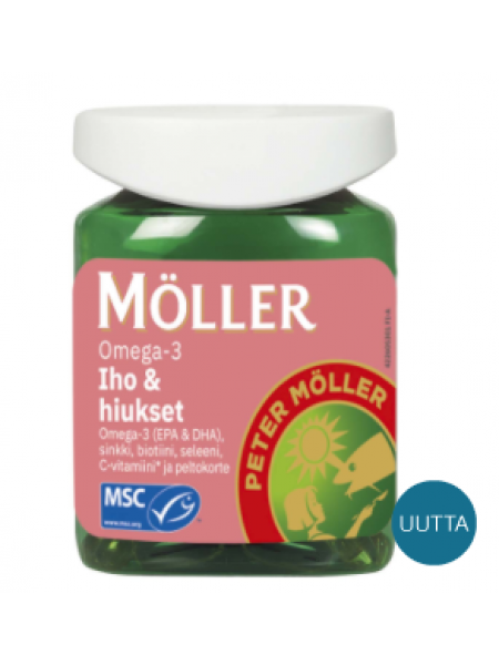 Капсулы для кожи и волос MÖLLER OMEGA-3 IHO & HIUKSET 60шт 
