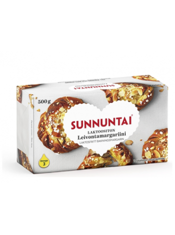 Маргарин для выпечки Sunnuntai Laktoositon leivontamargariini 500г без лактозы