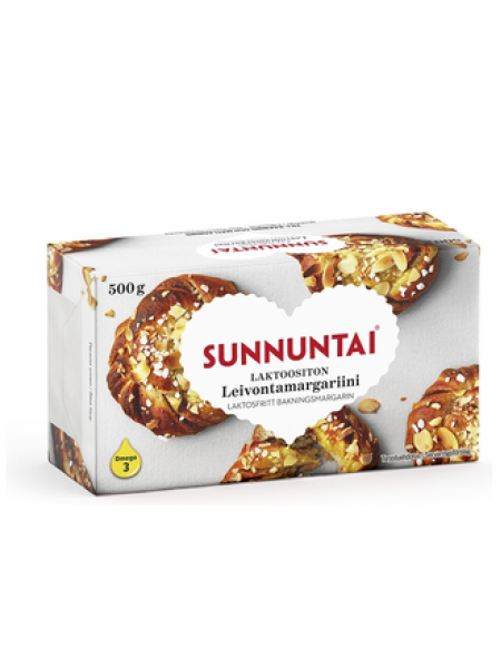Маргарин для выпечки Sunnuntai Laktoositon leivontamargariini 500г без лактозы